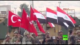 برافراشتن پرچم عراق ترکیه در گذرگاه مرزی ابراهیم خلیل