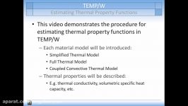 GeoStudio 2012 Estimating thermal property functions in TEMPW