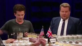 James corden Spill your guts بازى غذاهاى چندش اور 