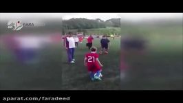 فوتبال بازی کردن مارادونا رئیس جمهور ونزوئلا