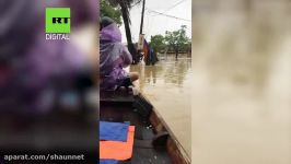 VERIFIED Residents of Hoi An navigate flooded streets in a boat following Typhoon Damrey in Vietnam