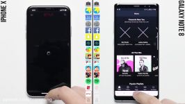 مقایسه سرعت Galaxy Note8 iPhone X توسط PhoneBuff