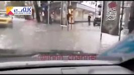 آبگرفتگی معابر شهری مازندران درپی بارش های رگباری