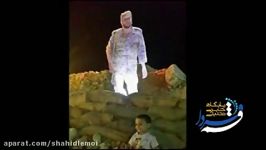 فیلم لحظه روبرو شدن فرزند شهید مدافع حرم تمثال پدر