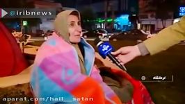 وضعیت مردم کرمانشاه پس وقوع زلزله. مردم در خیابان ها در چادر خوابیده اند