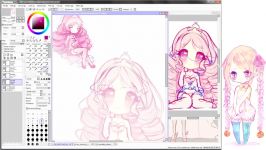 Pink Princess Paint tool SAI Speedpaint