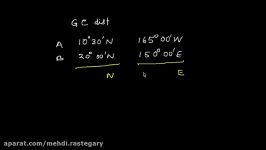 Calculation of Great Circle GC Distance Example 2