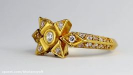 انگشتر طلا مزین به برلیان الماس جواهرات