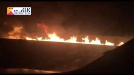 واژگونی آتش سوزی تانکر حمل سوخت در جاده سرخه به سمنان