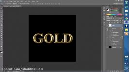 اموزش ساخت افکت طلایی برای متن فتوشاپ