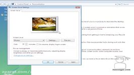 تدریس ویندوز ویستا Windows Vista درس 19 محافظ صفحه نمایش Screen saver