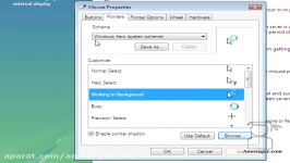 تدریس ویندوز ویستا Windows Vista درس 20 اشاره گرهای ماوس Mouse pointers