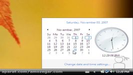 تدریس ویندوز ویستا Windows Vista درس 31 تنظیمات ساعت تاریخ Time Date