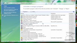 تدریس ویندوز ویستا Windows Vista درس 33 حذف کردن برنامه ها Uninstalling program