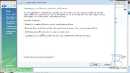 تدریس ویندوز ویستا Windows Vista درس 46 رمزگذاری فایل پوشه Encryption certifi
