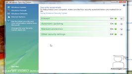 تدریس ویندوز ویستا Windows Vista درس 48 مرکز امنیت Security Center