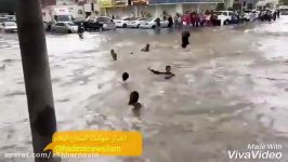 سیل در عربستان حرکت عجیب مردم جده