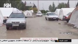 باران شدید آبگرفتگی چادر های زلزله زدگان کرمانشاه