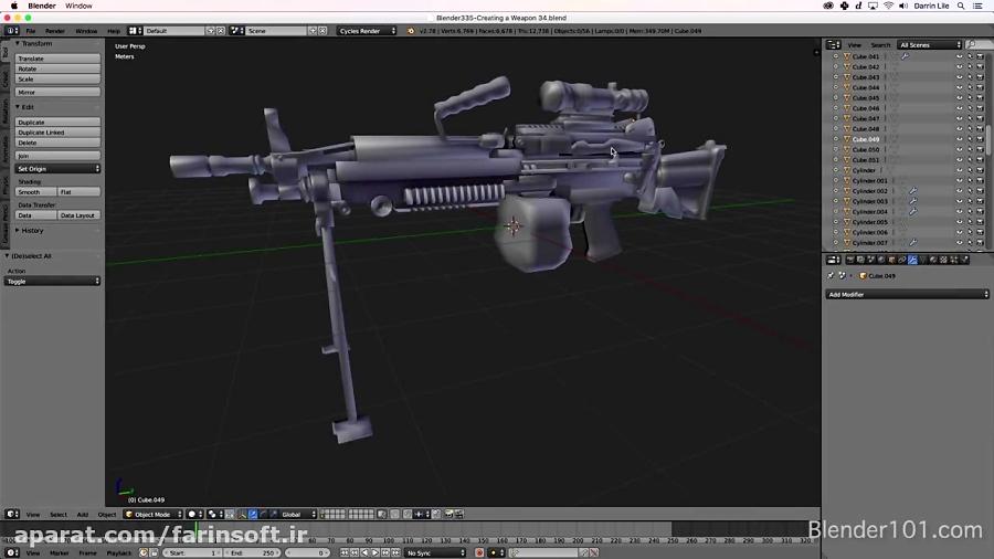 آموزش مدل سازی یک اسلحه بوسیله Blender Substance Pain