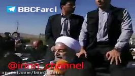 روحانی در بین زلزله زدگان....