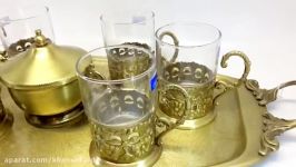 سرویس چای خوری برنجی محصول ایران کادو