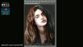 نقاشی دیجیتال چهره دختر زیبا در فوتوشاپ  پارس آتیک