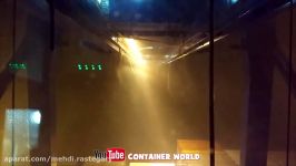 Heavy Rainstorm in the Port Filmed in a ZPMC STS Gantry Crane.