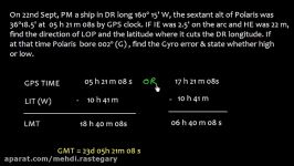 Celestial Navigation   Observed Latitude by Polaris   Part 3  Solved Example