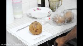 How To Open and Peel Coconut  ساده ترین راه پوست کندن نارگیل