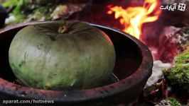 آشپزی در جنگل  دسر کدو تنبل