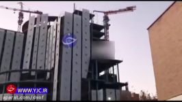 سقوط وزنه بزرگ جرثقیل بر اثر وقوع زلزله در کرمان