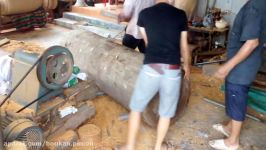 Awesome Extreme Woodworking Largest Wood Lathe Work  Dangerous Biggest Wood Lathe Chainsaw Work