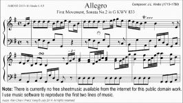 ABRSM Piano 2015 2016 Grade 6 A3 A3 Krebs Allegro Sonata No.2 in G KWV 833 Sheet Music