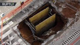 RAW Massive 5 meter crater opens in Rome city center