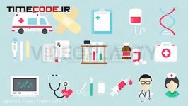 مجموعه آیکون انیمیت موضوع پزشکی Medical Icons Pack