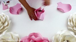 آموزش ساخت گل کاغذی  ساخت گل رز کاغذی بزرگ