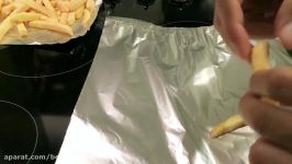 How To Grilled Chicken And French Fries  آموزش کباب کردن سیب زمینی خلال شده م