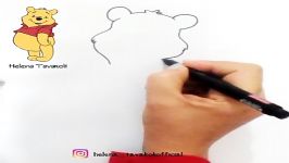 آموزش آسان نقاشی خرس پو مجموعه آموزشهای هلنا How to draw pooh