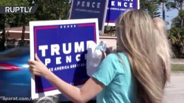 Loyal fans line up to welcome Trump in West Palm Beach