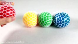 Learn Colors with Squishy Mesh Balls for Toddlers Kids and Children Cutting Open Squishies