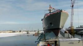 به آب انداختن رزم ناو جدید نیروی دریایی آمریکا میلواکی LCS 5
