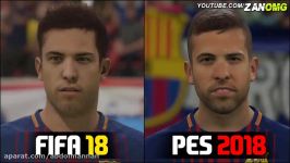 FIFA 18 vs PES 2018  FC Barcelona Players Faces Comparison