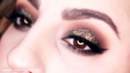 Green + Glitter Eye Makeup Tutorial feat. MakeupGeek Shadows