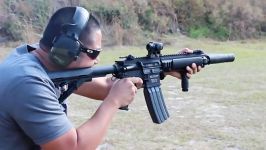 شلیک سلاح HK416 صدا خفه کن