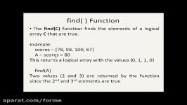 Octave Tutorial 35  Miscellaneous Topic find Function