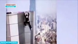 حادثه وحشتناک لحظه سقوط سلفی گیر معروف برج 62 طبقه