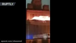 Huge blaze engulfs exhibition building in Moscow