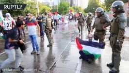 Palestinian munity holds demonstration in front of US Embassy in Chile