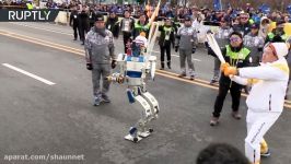 Robo Olympics Robot takes part in 2019 Winter Olympic Games torch relay in South Korea