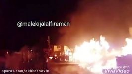 مهار آتش سوزی در انبار 10 هزار متری چوب در جاده شهریار